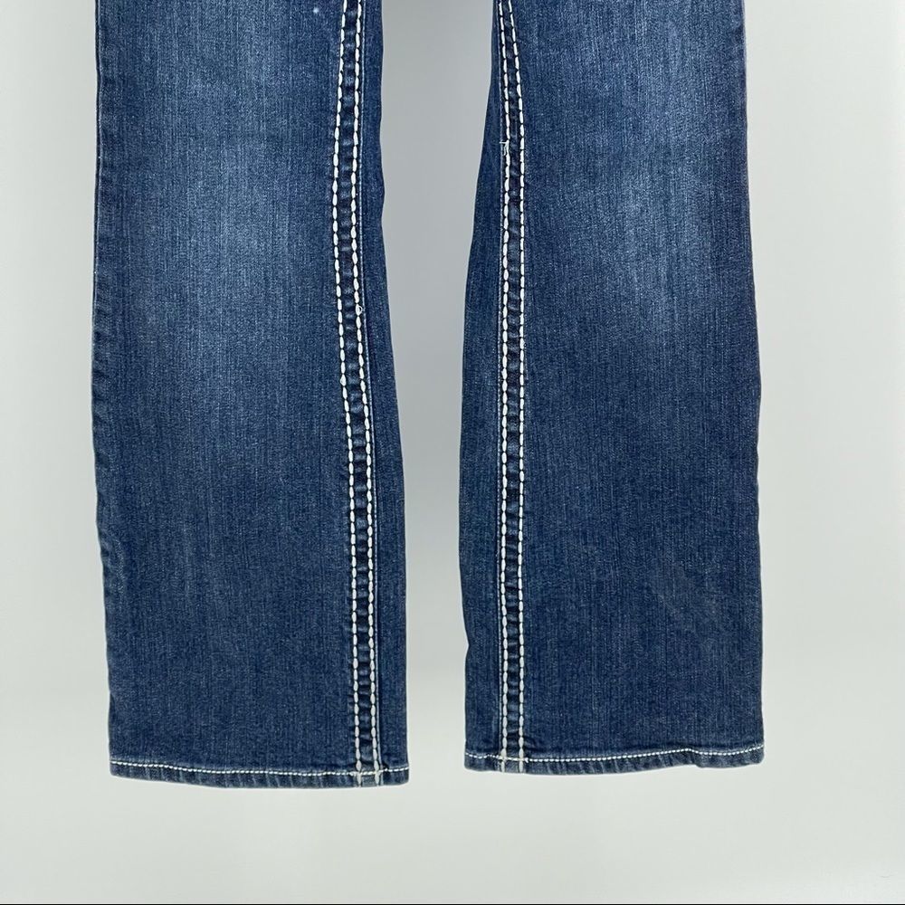 Paisley Sky Straight Leg Jeans with Flap Pockets | Size 4 - Picture 6 of 12